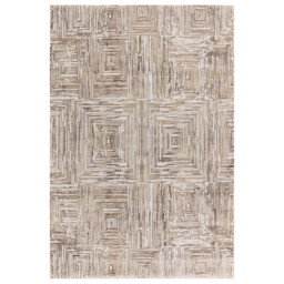 Iona Beige Textured Squares Pattern Rug - thumbnail 3