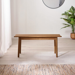 Lynton Walnut Effect Solid Wood Small Dining Bench - thumbnail 3