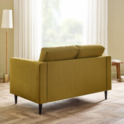 Jolene Mustard Yellow Velvet 2 Seater Sofa - thumbnail 3