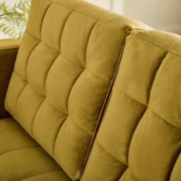 Jolene Mustard Yellow Velvet 2 Seater Sofa - thumbnail 4