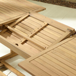Hamburg Wood 6-8 Seat Extending Oval Garden Dining Table - thumbnail 4