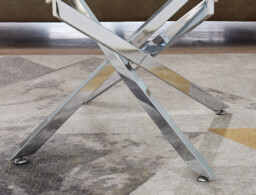 Leonardo Chrome Metal And Glass Console Coffee End Side Table Set - thumbnail 3