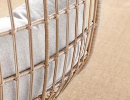 Furniturebox Beige Garden Egg Chair Seat, Rattan in Beige/Cream - Size: 108x150x88 cm - thumbnail 4
