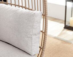Beige Rattan Garden Egg Chair Seat - thumbnail 3