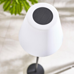 Helia Cream & Black Solar Outdoor Floor Light - thumbnail 2