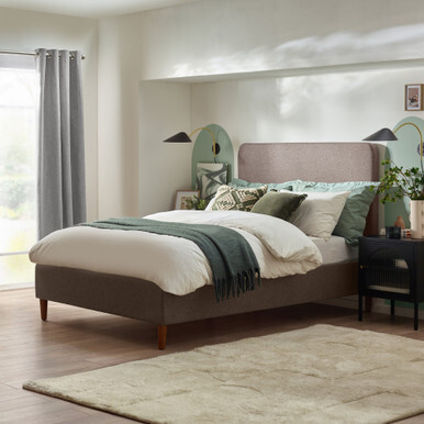 Romy Taupe Recycled Fabric Double Bed Frame - image 1