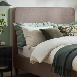 Romy Taupe Recycled Fabric Double Bed Frame - thumbnail 4