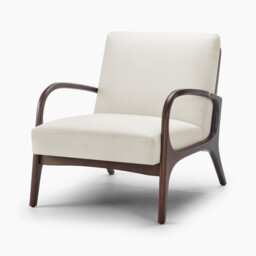 Esmeray Beige Fabric Mid Century Modern Accent Chair - thumbnail 3