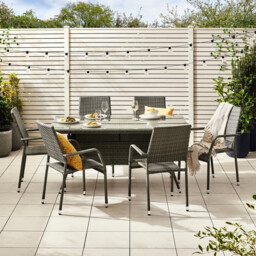 Antigua Grey Rattan 6 Seat Garden Dining Set - thumbnail 2