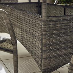 Furniturebox Antigua 6 Seat Garden Dining Set, Rattan in Grey - Size: 90x75x160 cm - thumbnail 5