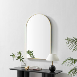 Charlie Gold Metal Large 110x70cm Ovemantle Arch Mirror - thumbnail 1