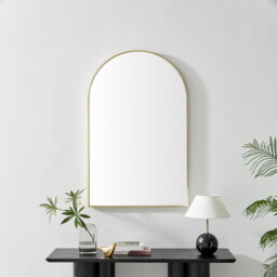 Charlie Gold Metal Large 110x70cm Ovemantle Arch Mirror - thumbnail 2