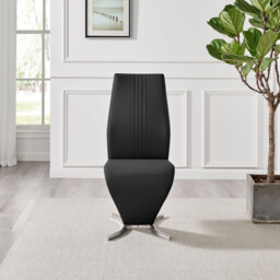 2x Willow Black Faux Leather 'Z' Dining Chairs - thumbnail 4