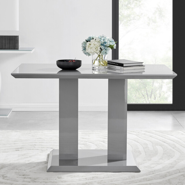 Imperia Rectangular Grey High Gloss 4 Seater Dining Table - image 1