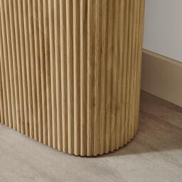 Furniturebox Penrose Rounded Effect Wood Console Table, Engineered Wood in Oak - Size: 110x78x40 cm - thumbnail 5