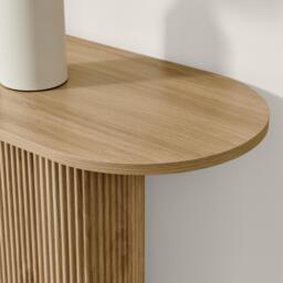 Furniturebox Penrose Rounded Effect Wood Console Table, Engineered Wood in Oak - Size: 110x78x40 cm - thumbnail 4