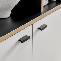 Furniturebox Bisset Off White and Wood Effect 2 Door Tall Storage Sideboard, Engineered Wood in Wood/White - Size: 88x109x39.6 cm - thumbnail 5