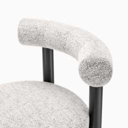 Furniturebox 2x Seren Grey Fabric Bar Chairs Black Legs, Polyester in Grey/Black - Size: 57.5x93x54.5 cm - thumbnail 5