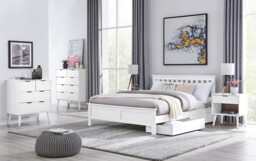Azure White Solid Pine Double Bed Frame - thumbnail 3