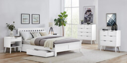 Azure White Solid Pine Double Bed Frame - thumbnail 4