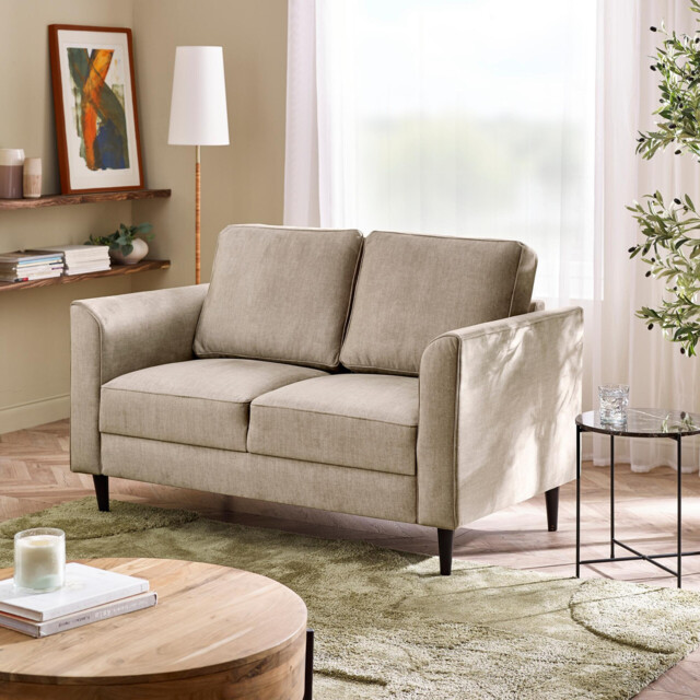 Logan Beige Fabric 2 Seater Sofa - image 1