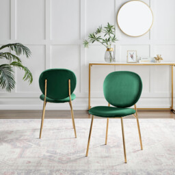 2x Ivy Green Velvet Dining Chairs Gold Legs - thumbnail 3