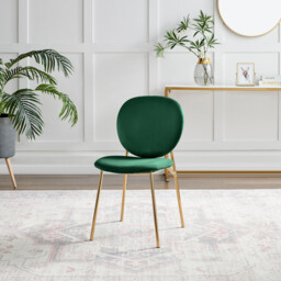 2x Ivy Green Velvet Dining Chairs Gold Legs - thumbnail 4