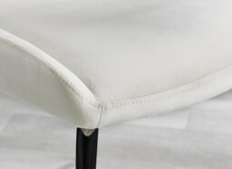 Palma White Marble Effect Round Dining Table & 4 Nora Black Leg Chairs - thumbnail 4