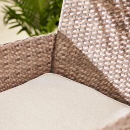 Furniturebox Barbados Beige 4 Seat Garden Dining Set, Rattan in Beige/Cream - Size: 100x74x100 cm - thumbnail 5