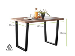 Kylo Brown Wood Effect Dining Table & 4 Corona Silver Chairs - thumbnail 2