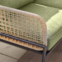 Maldives Beige Rattan & Green 5 Seat Garden Sofa Set - thumbnail 4