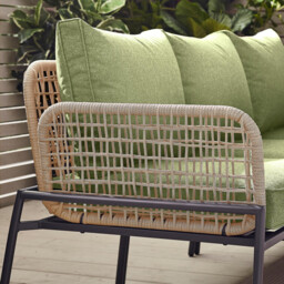 Maldives Beige Rattan & Green 5 Seat Garden Sofa Set - thumbnail 3