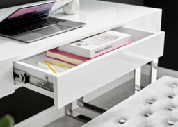 Cambridge White High Gloss 1 Drawer Dresser Desk - thumbnail 3