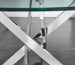 Novara 100cm Round Dining Table and 2 Pesaro Silver Leg Chairs - thumbnail 4