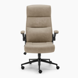 Greer Beige Faux Leather Executive Swivel Office Chair - thumbnail 4