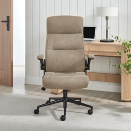 Greer Beige Faux Leather Executive Swivel Office Chair - thumbnail 2