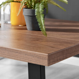 Kylo Brown Wood Effect Dining Table & 4 Corona Black Leg Chairs - thumbnail 4
