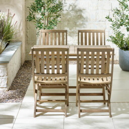 Hamburg  Wood 4 Seat Garden Dining Set - thumbnail 3