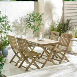 Hamburg  Wood 4 Seat Garden Dining Set - thumbnail 1