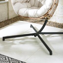 Furniturebox Beige & Cream Garden Hanging Egg Chair Seat, Rattan in Black/Cream/Beige - Size: 82x187x110 cm - thumbnail 7