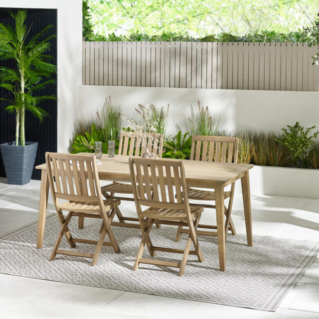 Asa & Hamburg Wood 4 Seat Garden Dining Set - image 1