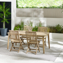 Asa & Hamburg Wood 4 Seat Garden Dining Set - thumbnail 1
