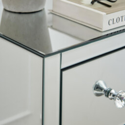 Murano 3 Drawer Mirrored Bedside Table - thumbnail 4