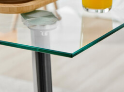 Seattle Glass and Black Leg Square Dining Table & 4 Milan Black Leg Chairs - thumbnail 4