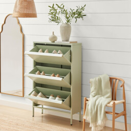 Eira Green Metal Storage Shoe Cabinet - thumbnail 3