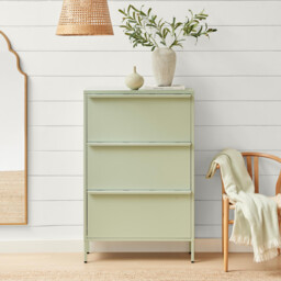 Eira Green Metal Storage Shoe Cabinet - thumbnail 2