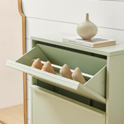 Eira Green Metal Storage Shoe Cabinet - thumbnail 4