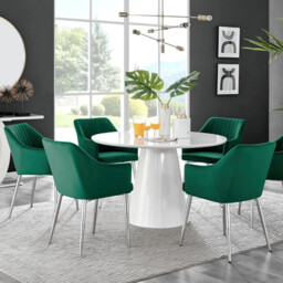 Palma Round White High Gloss 4-6 Seater Dining Table - thumbnail 2