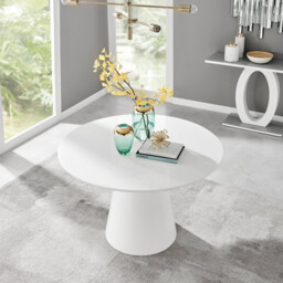 Palma Round White High Gloss 4-6 Seater Dining Table - thumbnail 3