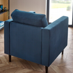 Jolene Navy Blue Velvet Armchair - thumbnail 3